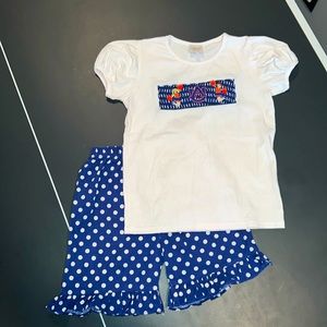 Auburn Tigers Smocked Short/Shirt Set